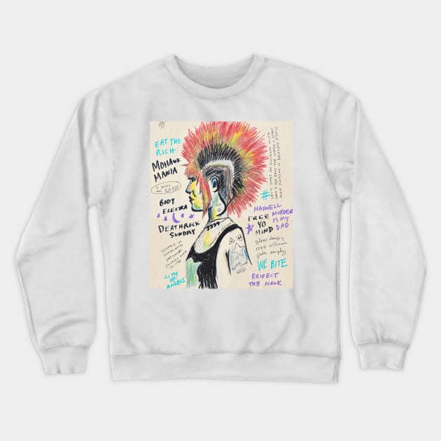 Mohawk-girl Crewneck Sweatshirt by LunaElizabeth